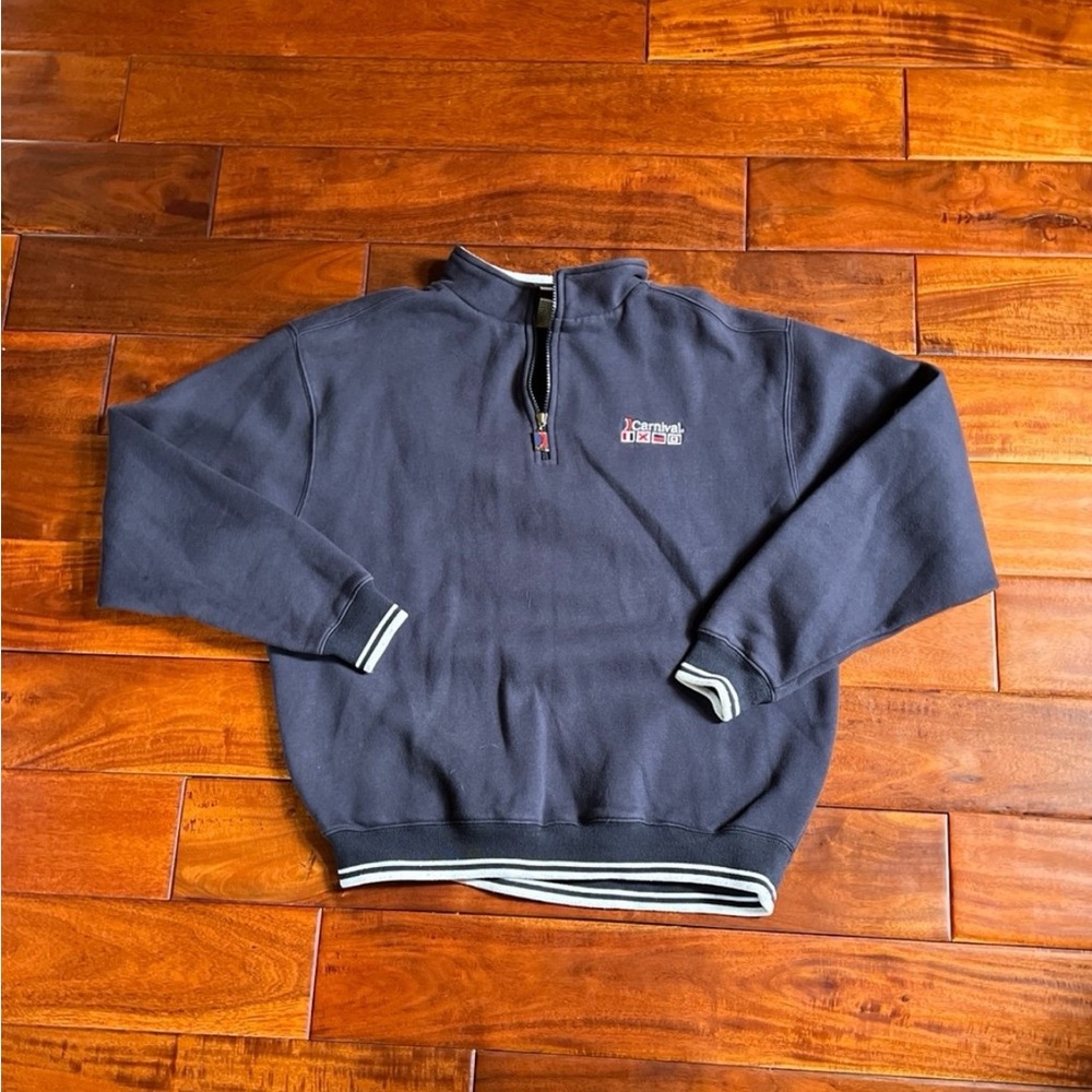 Vintage Navy Blue Quarter Zip Sweatshirt